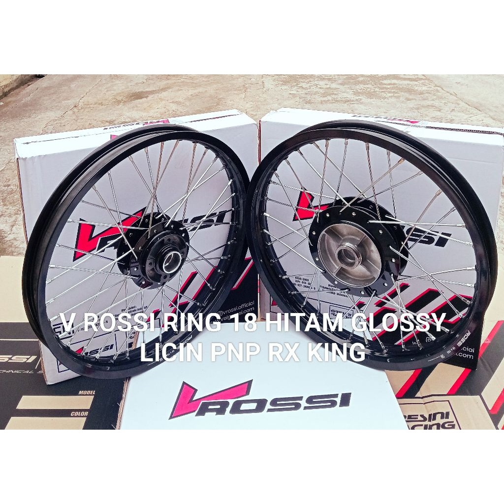 VELG/PELAK SET JARI JARI V ROSSI RING 18 HITAM PNP RX KING UKURAN 140/160/185/215 ORIGINAL V ROSSI P