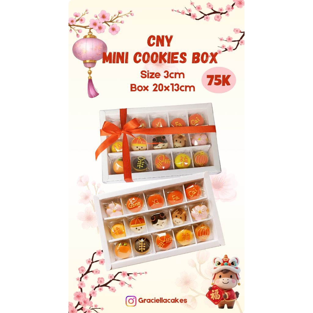CNY / Imlek cookies Hampers - Kukis Hias Imlek isi 15 dalam Box