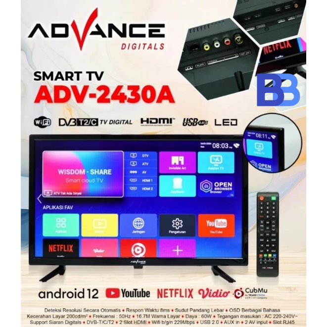 ADVANCE ANDROID TV LED 24 INCH ADV 2430A