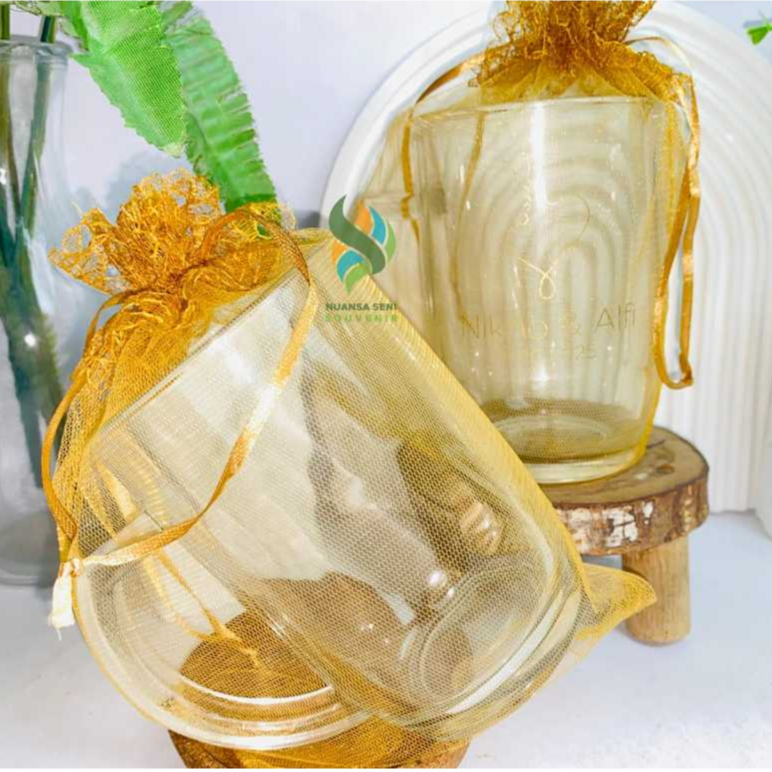 Souvenir Gelas Minum Es Teh Gelas Mug Oval Jumbo Gelas Jus Cangkir Gagang Kaca Bening Polos