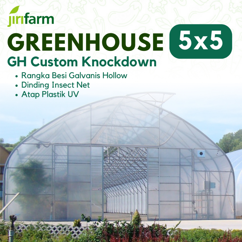 JIRIFARM - Greenhouse Custom Ukuran 5X5 Meter Green House Knock Down