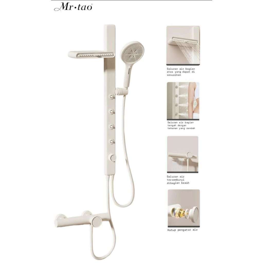 Mr.Tao Shower Set Kamar mandi Premium Satu Set Lengkap Minimalis