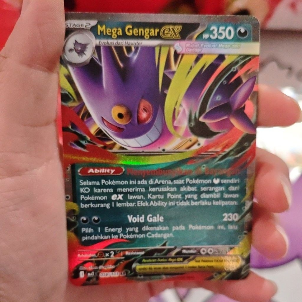 Mega Gengar Ex RR KOBARAN BIRU MA2 POKEMON TCG INDONESIA