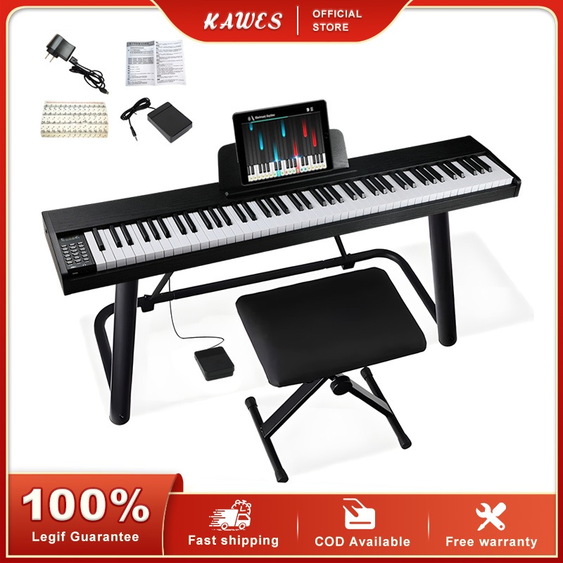 KAWES  Portable Digital Piano 88 Keys Foldable Piano Keyboard Electric Keyboard Bluetooth Connection