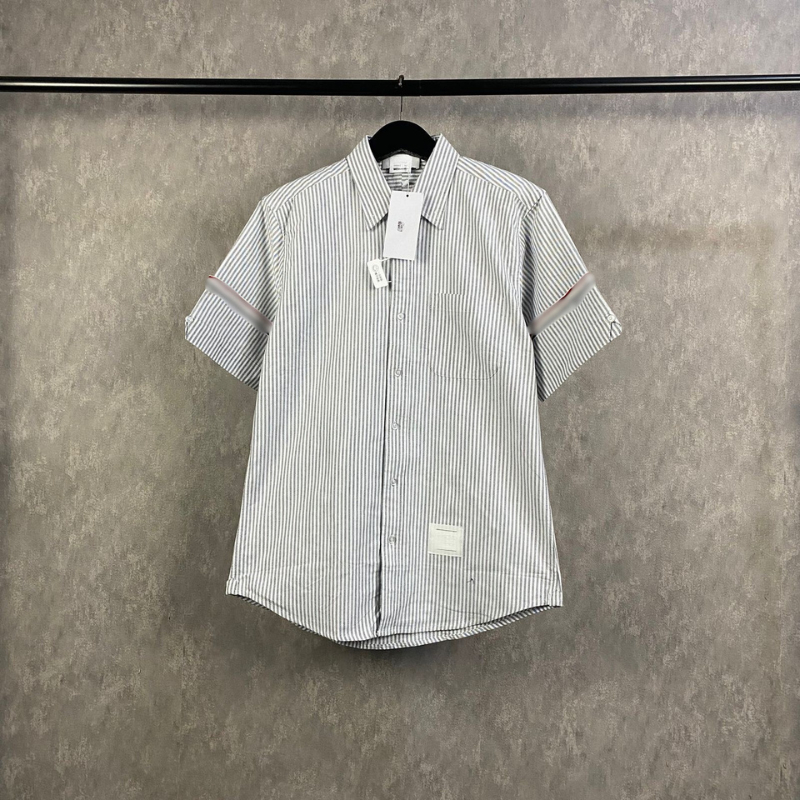 Kemeja Salur Lengan Pendek Pria Kemeja Salur Lengan Pendek Bahan Full Cotton