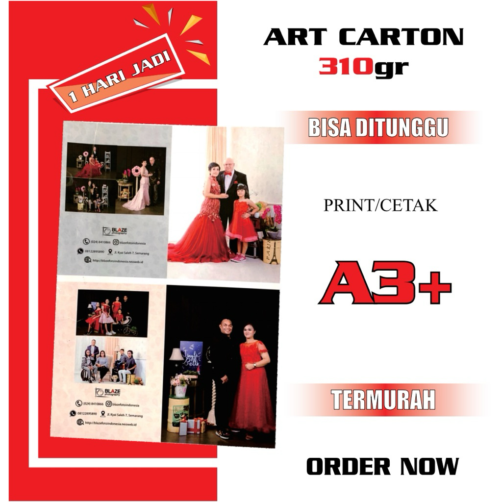 Print A3+ | Cetak A3+ MURAH | Art Carton 310 gr | 1 Sisi / 2 Sisi