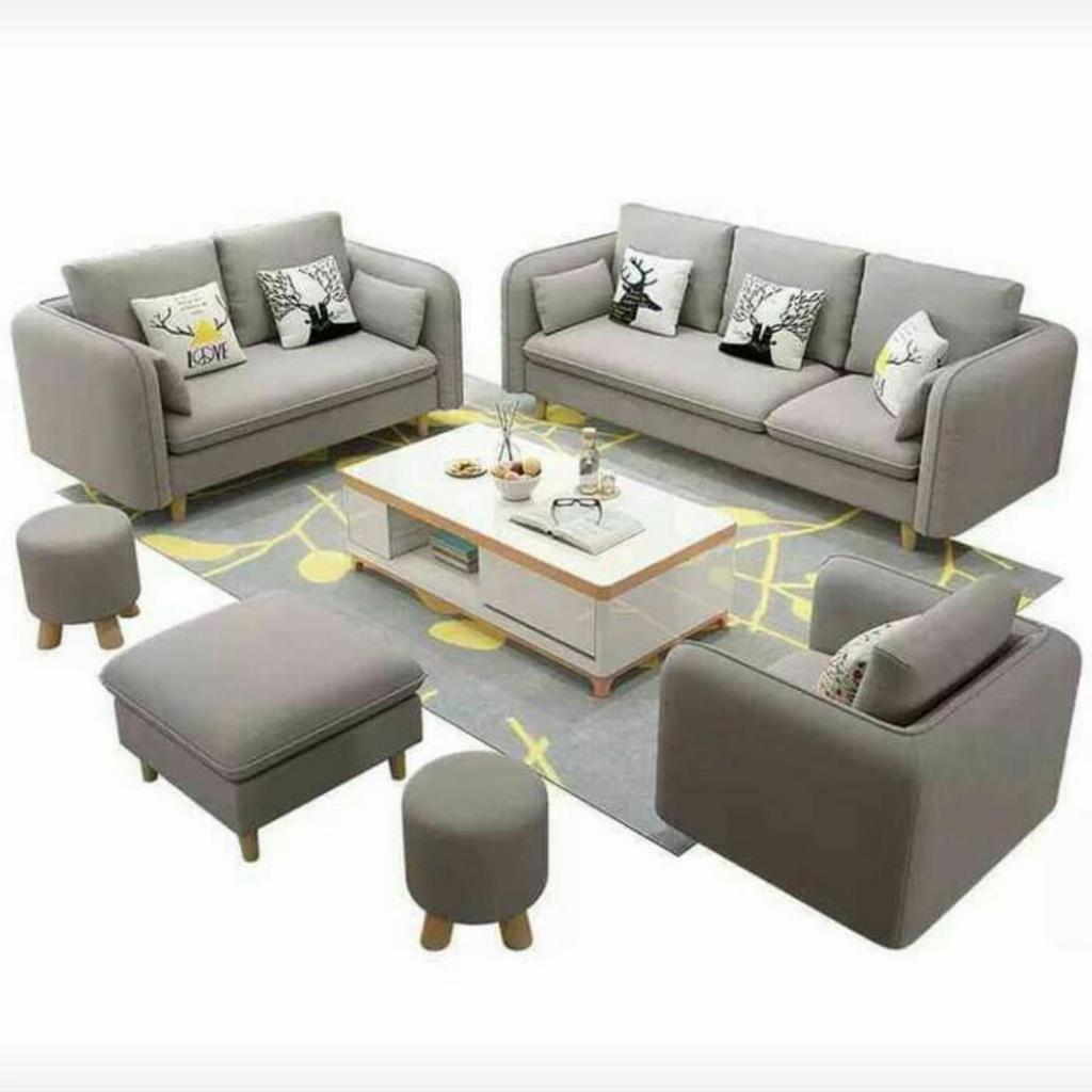 sofa 321 modern sofa retro set meja sofa kantor sofa custom sofa modern ( free bantal )