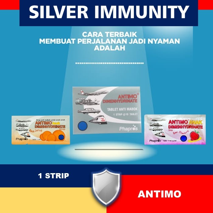 1 PCS ANTIMO TABLET DAN SIRUP DEWASA/ANAK MENGATASI MABUK PERJALANAN (10 TABLET) | ANTIMO ANAK JERUK