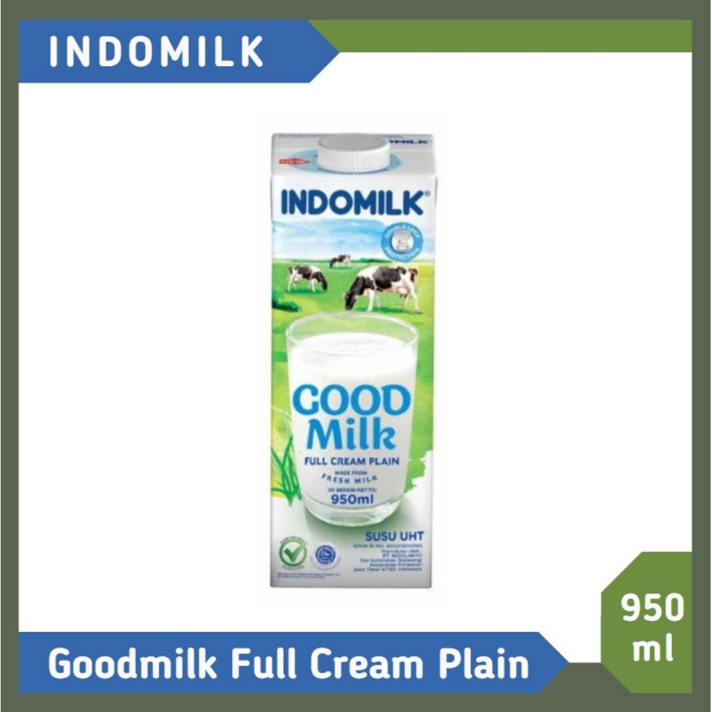 INDOMILK UHT FULL CREAM PLAIN 950ML