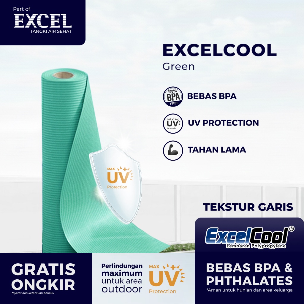 Fiber Pagar Rumah Grahaexcel type EXCELCOOL - Penutup Pagar Fiber Roll PP | Dengan UV PROTECTION - G