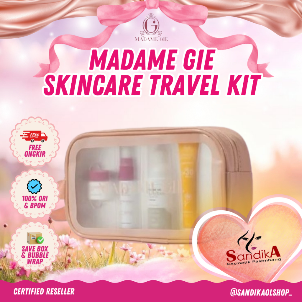 Madame Gie Travel Kit 1 Paket Kecantikan Set Sun Barrier Moisturizer Serum Bonus POUCH