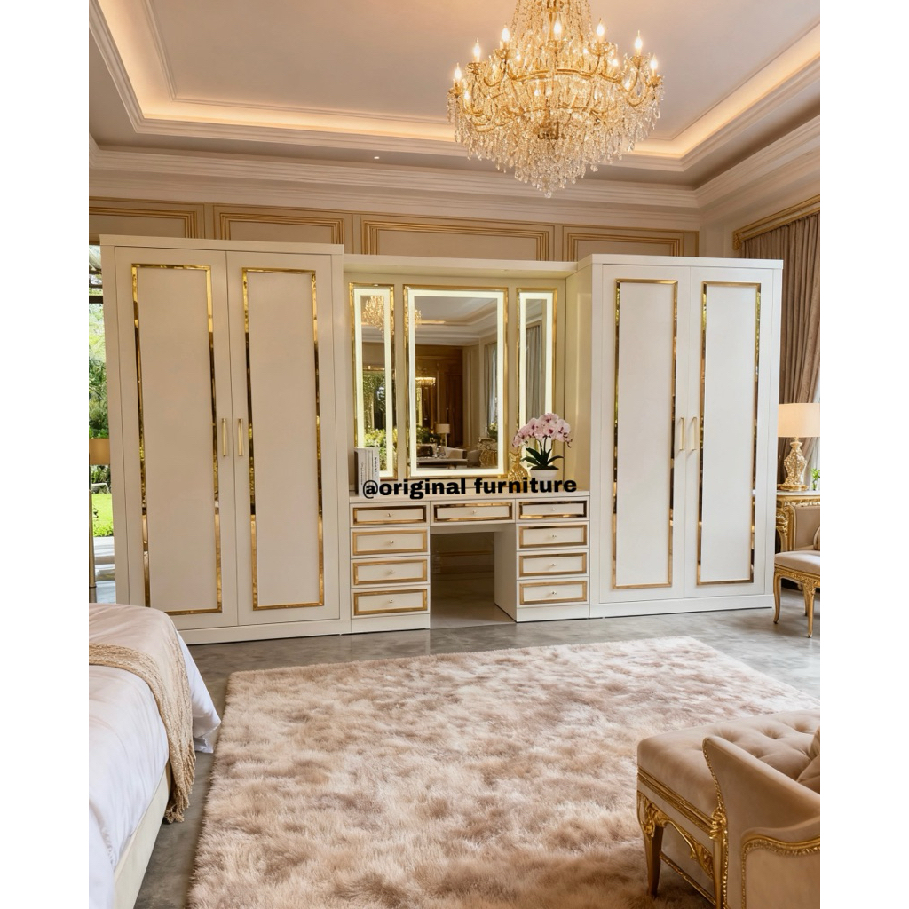 lemari set meja rias/lemari/almari/meja rias/meja rias touch scren