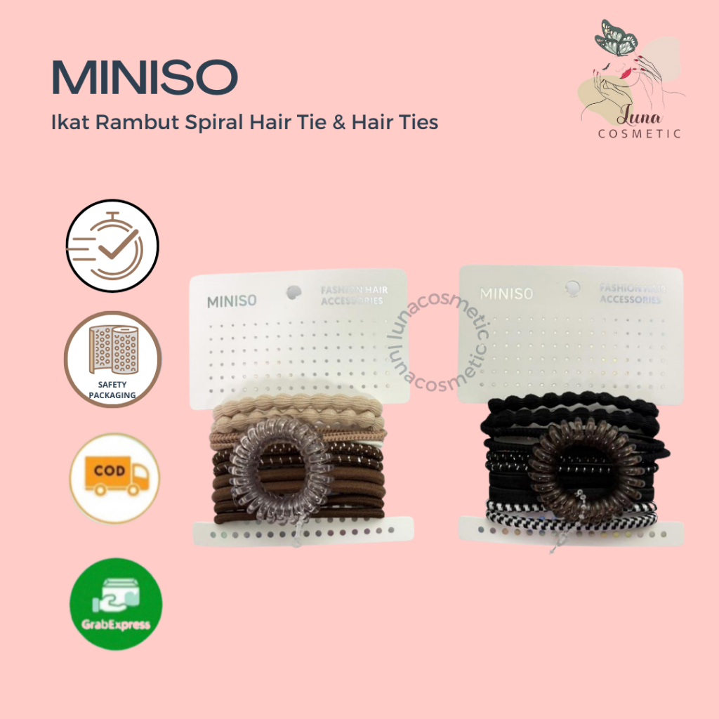 Miniso Ikat Rambut Spiral Hair Tie & Hair Ties