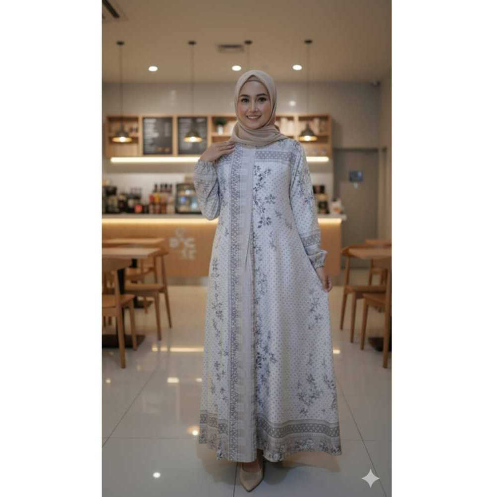 Luna Dress Motif Gamis Wanita Muslim Remaja Dewasa Gamis Kekinian Terbaru Simple Dan Anggun