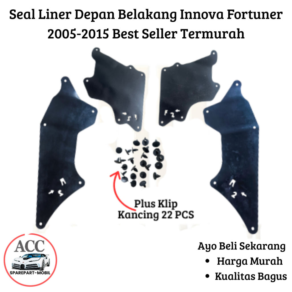 Seal Liner Fender Depan Dan Belakang Innova Fortuner 2005-2015