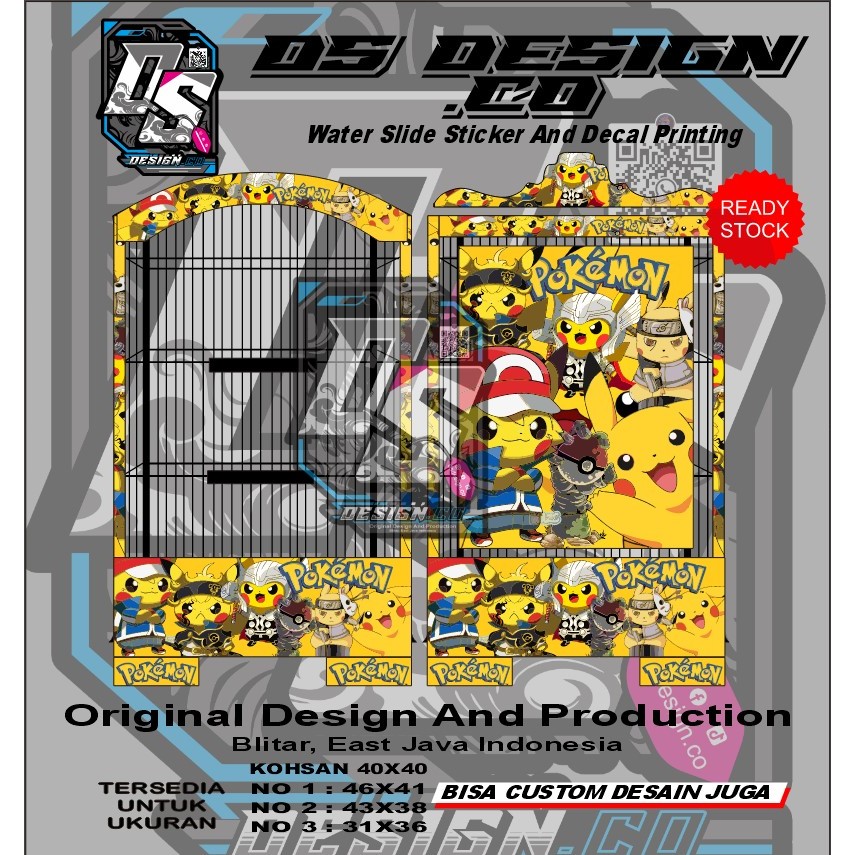 WATER SLIDE decal sangkar kohsan pikachu