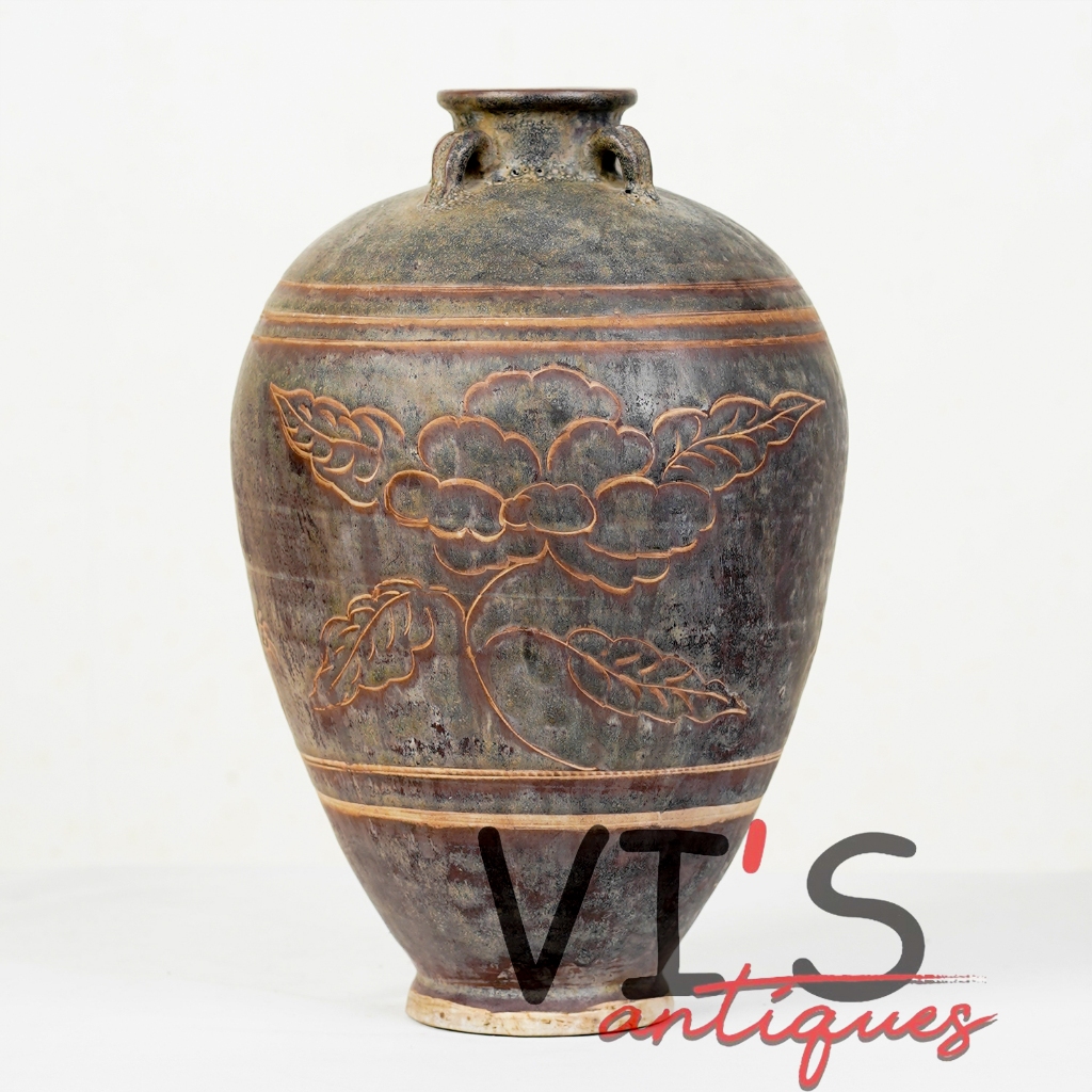 Vas Dynasty Coklat Guci Keramik Antik Kuno Asli Cina