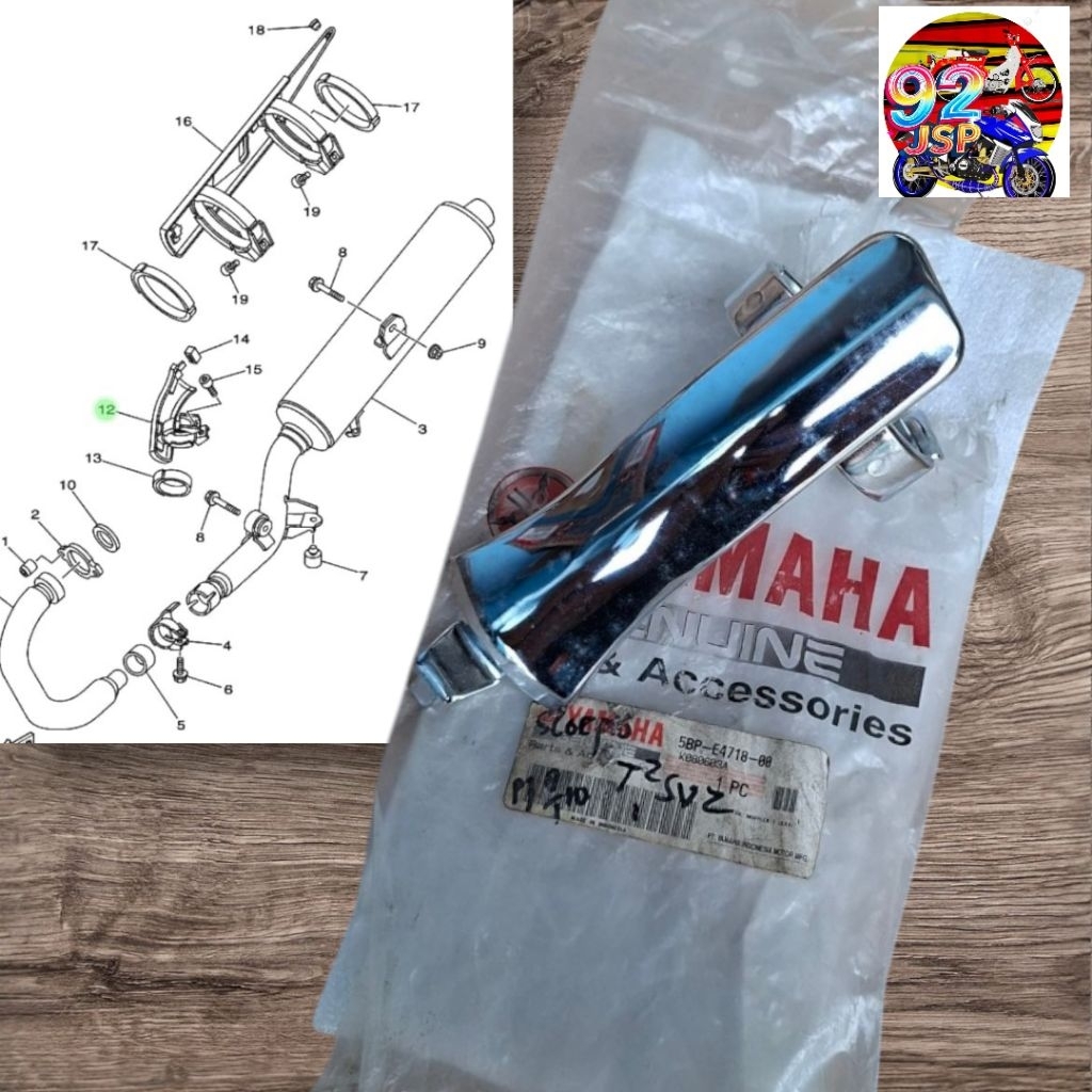 Cover knalpot kecil protektor tameng muffler exhaust Scorpio SX4 Original Asli Yamaha 5BP-E4718-00 N
