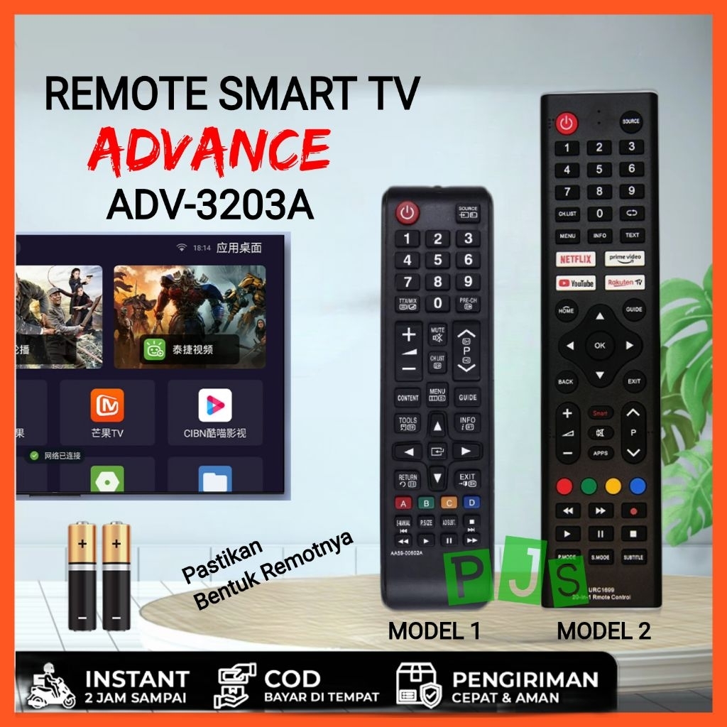 Remote Pengganti Remot Advance Smart TV Android. ADV-3203A