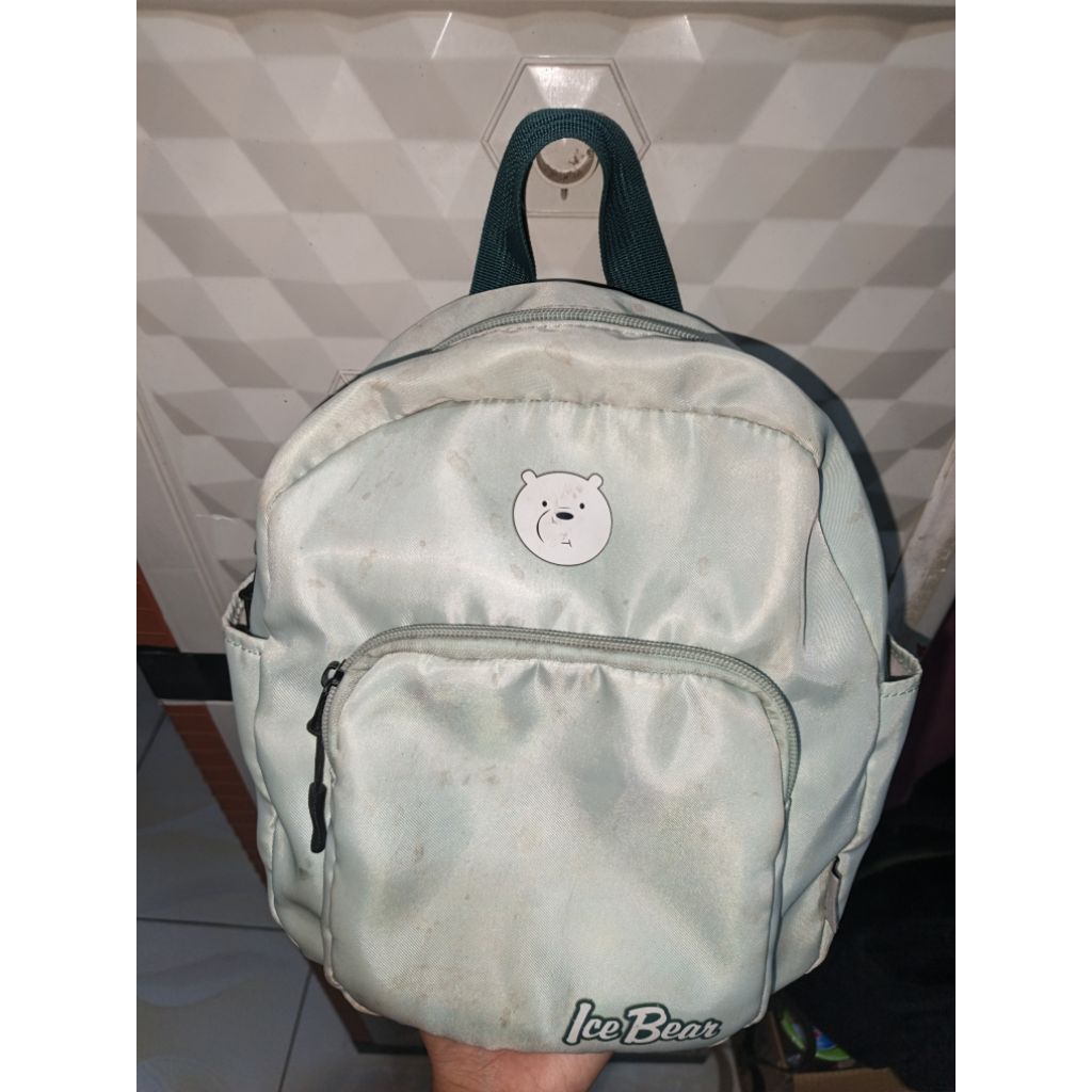 mini backpack ice bear miniso