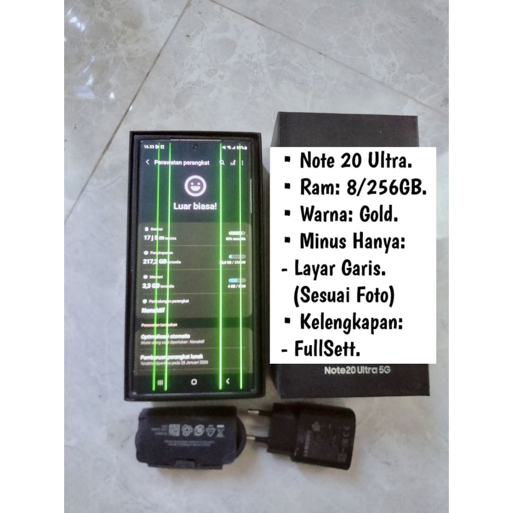 Hp Samsung note 20 ultra 8/256 Sein Resmi Original (Ada minus) Second Berkualitas.