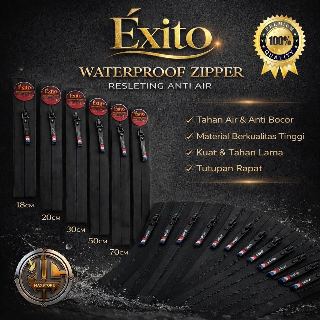 Resleting waterproof No.3, resleting anti air, waterproof zipper premium