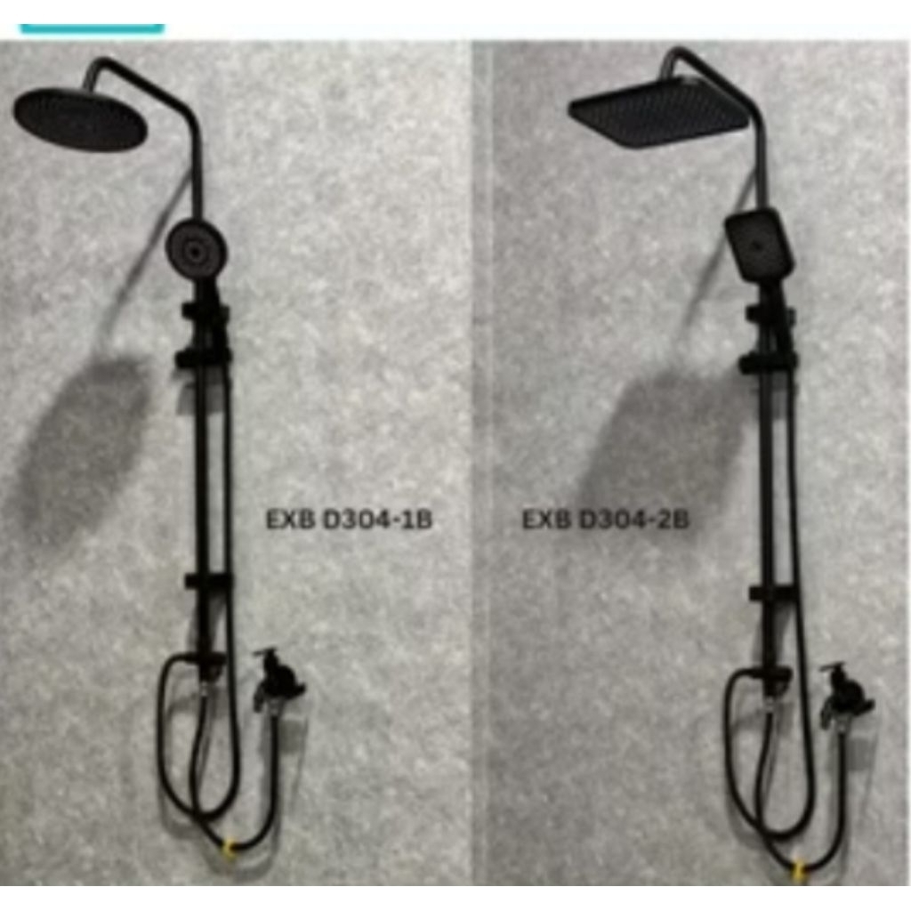 Shower tiang satu set hitam dingin saja / Shower mandi hitam set kran / Kran shower kamar mandi hita