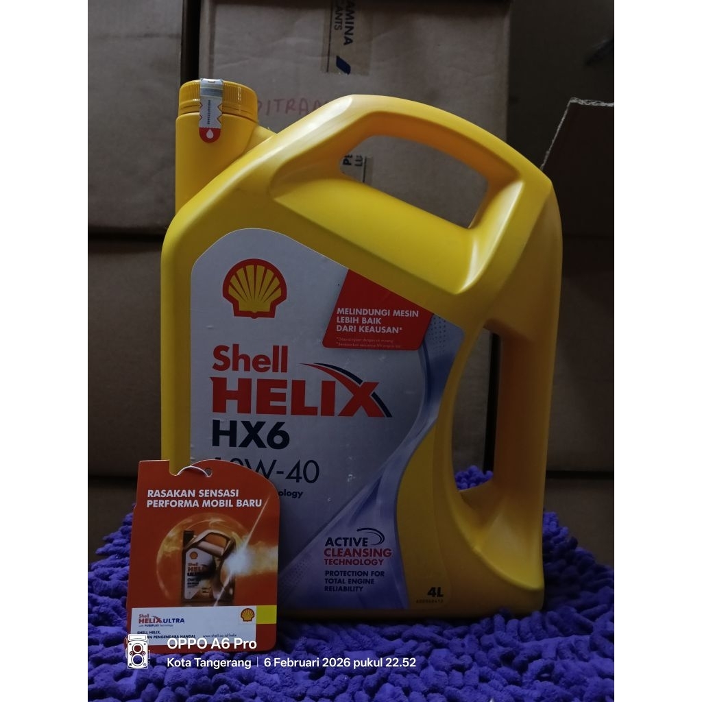 OLI SHELL HELIX HX6 4LITER 10W-40 OLI MOBIL