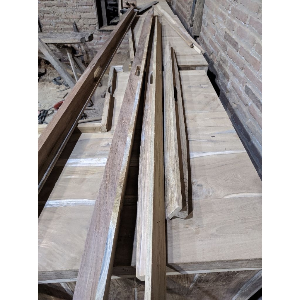 Jidar/blebes kayu jati asli model Malaysia panjang 60cm-150cm kayu jati asli