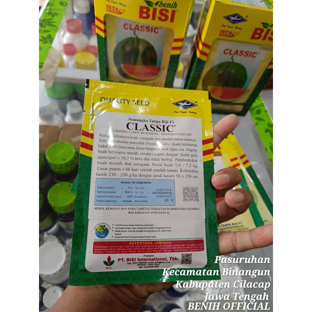Benih Bibit Semangka Non Biji Classik F1 isi 20 Gram Kadaluarsa