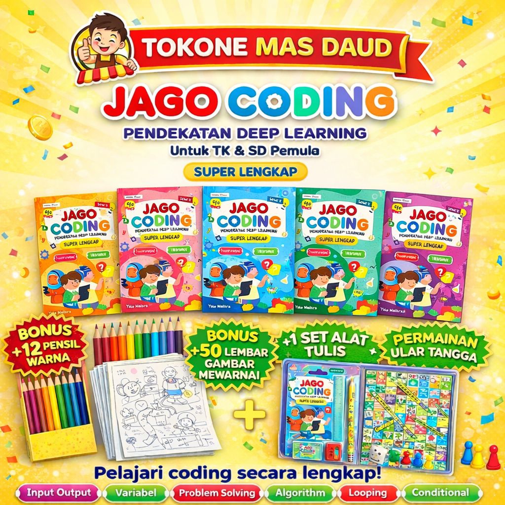 Buku Coding / Lembar Belajar / Lembar Kerja / Anak PAUD TK SD