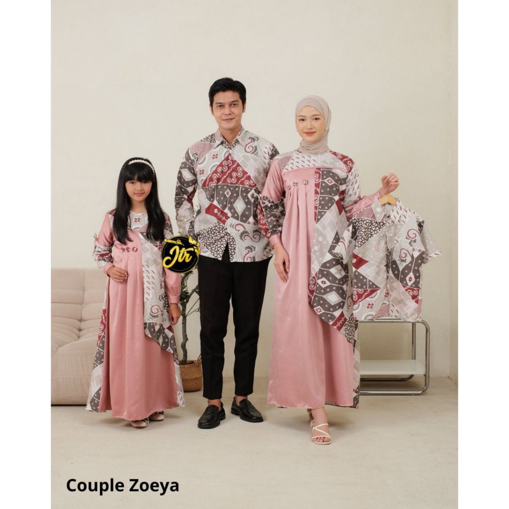 COUPLE FAMILY SARIMBIT BATIK KELUARGA DRESS LEBARAN GAMIS KEMEJA BATIK DRESS BATIK ANAK ZOEYA / SARI
