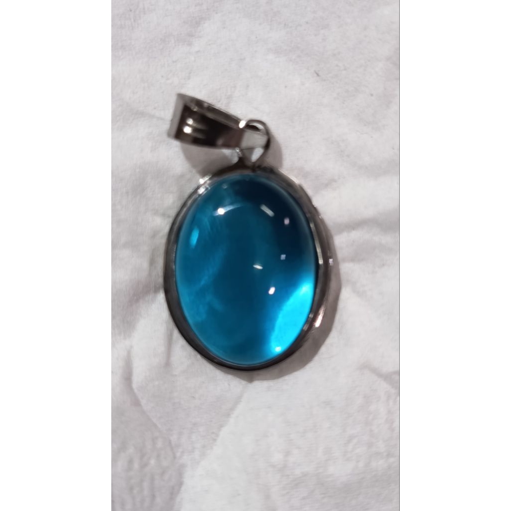 liontin batu yellow topaz ring iketan stainles monel bonus kalung