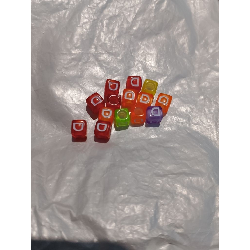 manik bulat putih / manik persegi warna warni