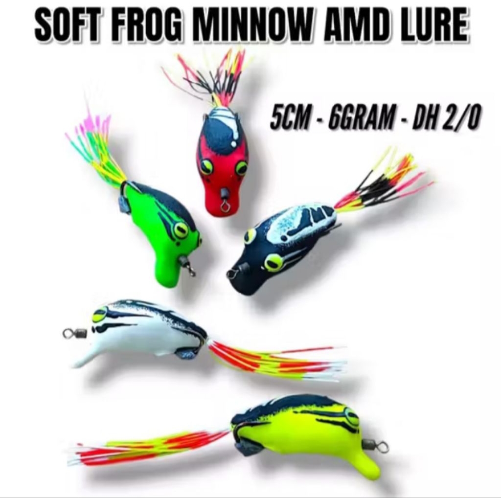 soft frog minnow  amd lure ukuran 5 cm umpan casting gabus dan toman