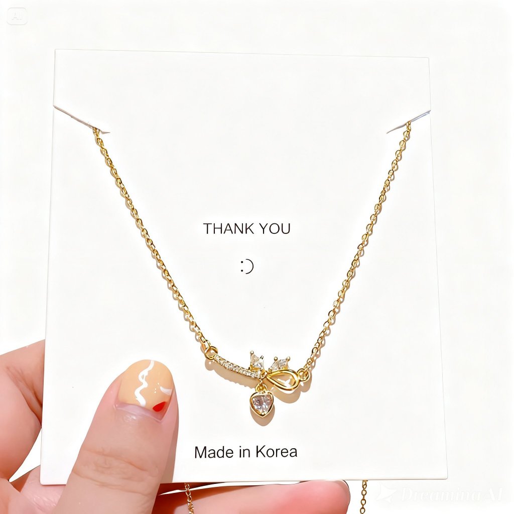 Kalung Wanita Minimalis Zircon | Kalung Korea Elegant Bentuk Korea| Simple Mewah