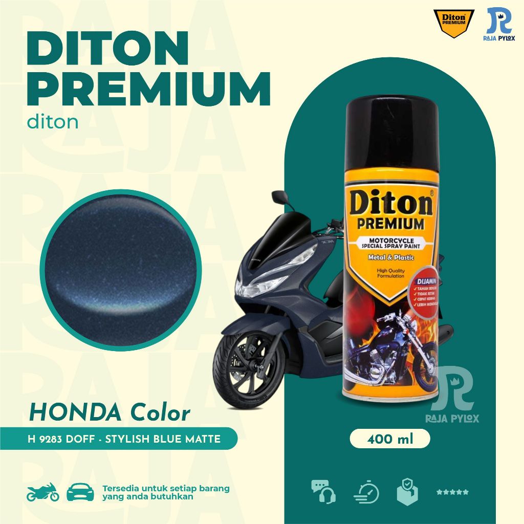 DITON PREMIUM HONDA COLOURS NO H9283 STYLISH BLUE MATTE CAT SEMPROT PYLOX PILOK