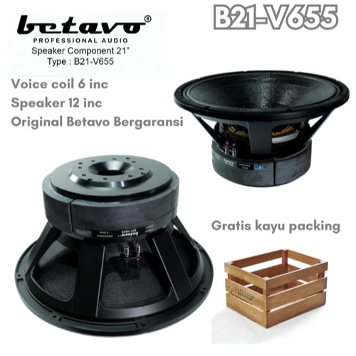 Speaker Component Betavo B21-V655 | Black Series | Triple Magnet | VC 6" GRATIS PETI KAYU