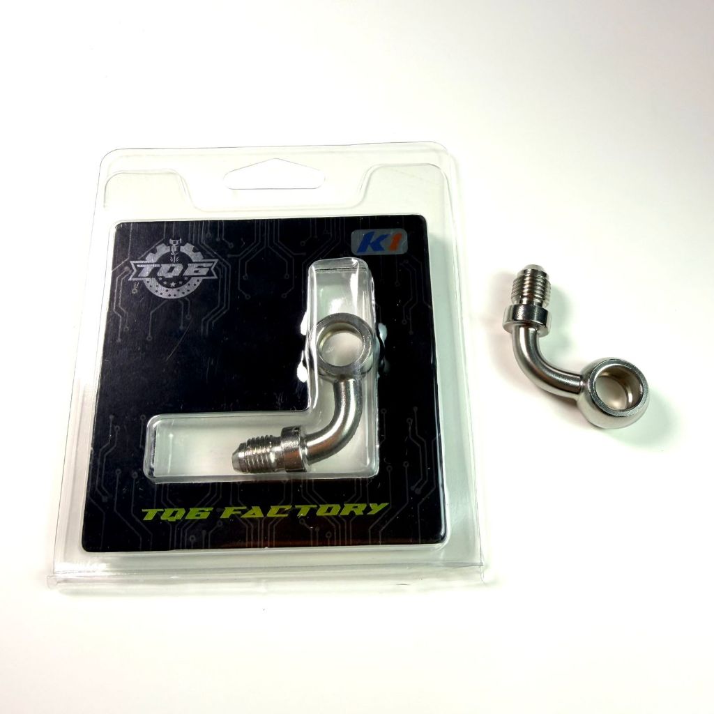 Banjo Nepel TQ6 Selang Rem 90 Derajat Degree Chrome Stainless Steel TQ6 Kualitas Tinggi