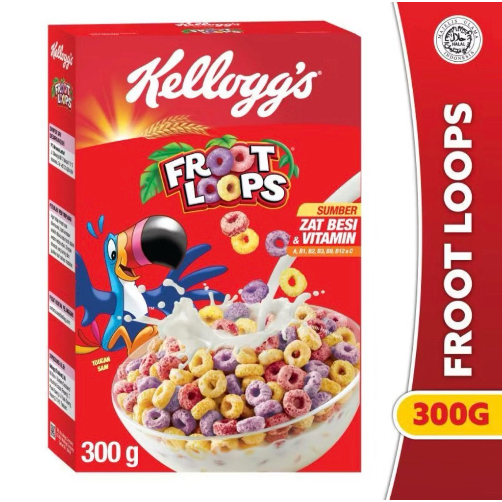 Kellogg’s Froot Loops 300g - Sereal Berwarna Ceria, Rasa Segar, Halal