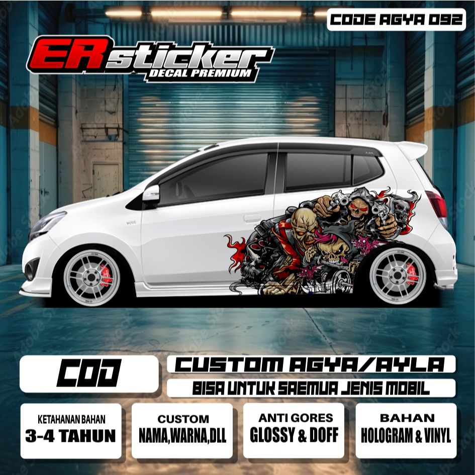STICKER BODY MOBIL AGYA AYLA MOTIF TROOPERS / AGYA 092-099 FREE CUSTOM