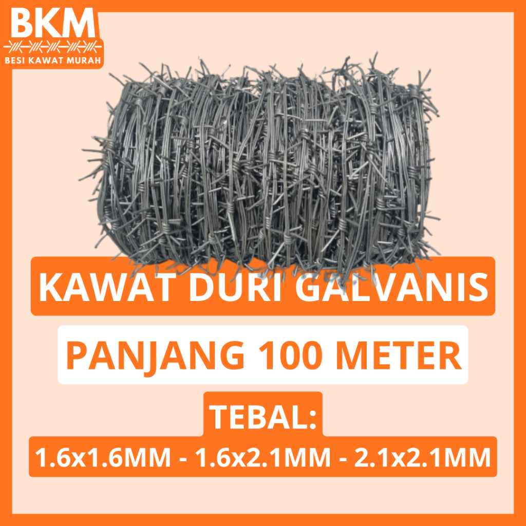 Kawat Duri Galvanis Panjang 100 Meter | Kawat Duri Murah - Pabrik Kawat Duri
