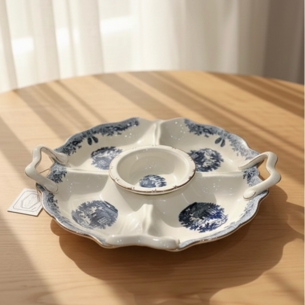 piring saji sekat 5/ piring saji keramik capodimonte windsor castle