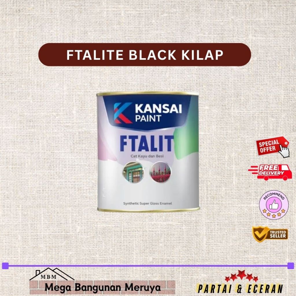 CAT FTALIT 1 KG KALENG CAT MINYAK / CAT KAYU BESI WARNA HITAM KILAP