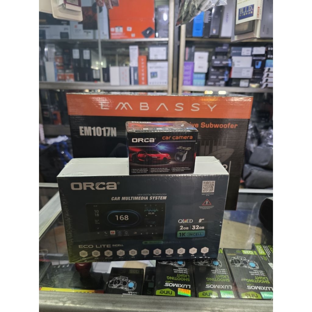 Tv Android 9inch Original Orca + Kamera Mundur Gratis Frame  Calya Sigra