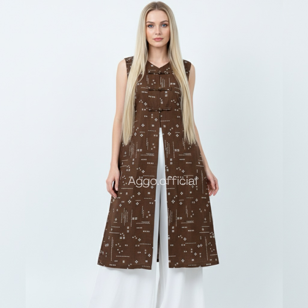 Batik Long TunikRaya Bunga | Tunik Batik Moderen