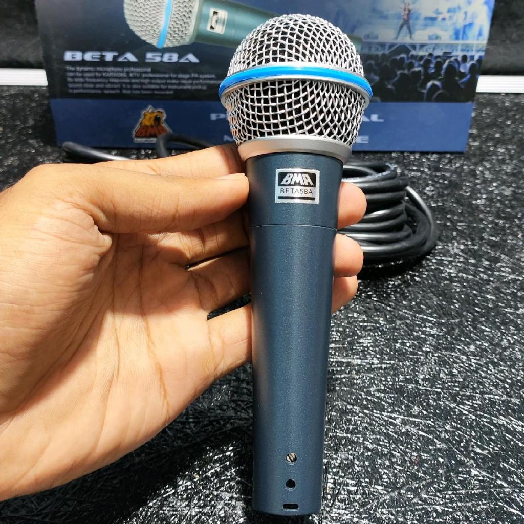 Mic Dynamic BMA BETA58A Beta 58A Beta 58 Beta58 Non Switch Tanpa Saklar Mik Vokal Kabel BETA-58 Micr