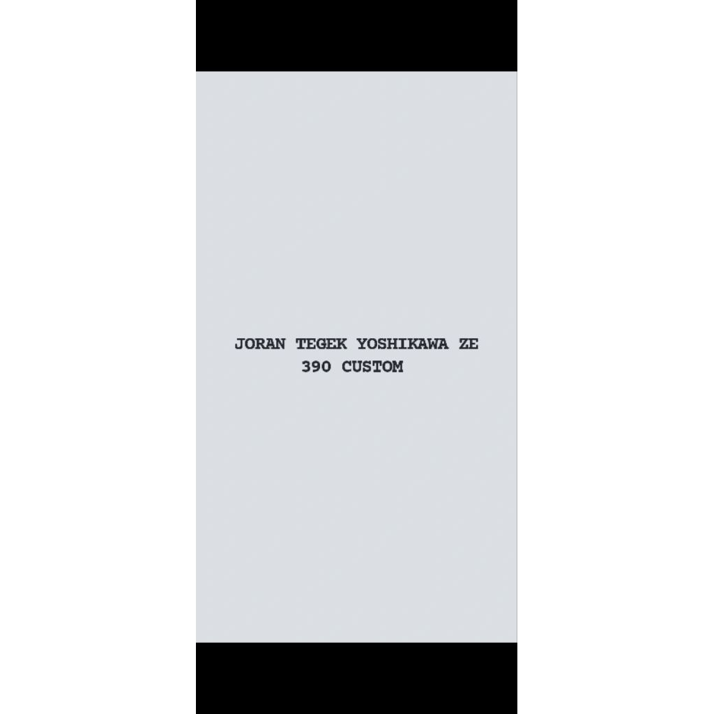 Joran Tegek YOSHIKAWA ZE 390 FULL CUSTOM