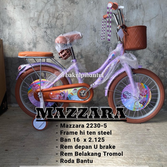 Sepeda anak cewek Keranjang Mini ring 16 Mazzara 2230 -5 | Sepeda anak cewek roda 4