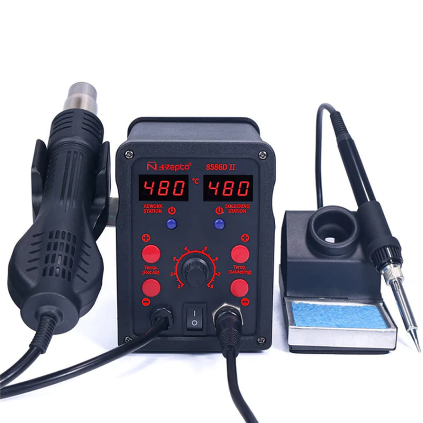 Nepto 8586D II Blower Solder Station Hot Air Gun Rework 2 IN 1 Blower Solder Uap SMD Rework Solderin